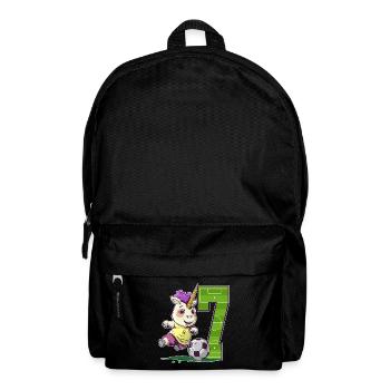Soccer Unicorn - 7 Years Girl - 7th Birthday - Backpack - black - Front
