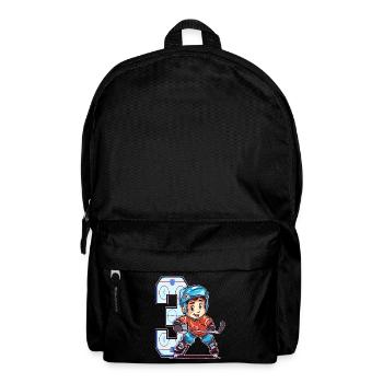 Ice Hockey Geburtstag - 3 Jahre Alter Junge - 3. - Rucksack - Schwarz - Vorne