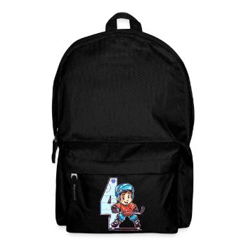 Ice Hockey Geburtstag - 4 Jahre Alter Junge - 4. - Rucksack - Schwarz - Vorne