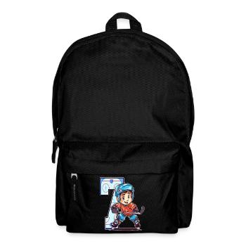 Ice Hockey Geburtstag - 7 Jahre Alter Junge - 7. - Rucksack - Schwarz - Vorne