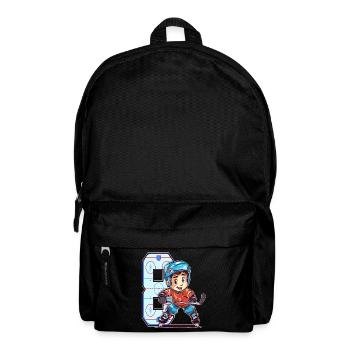 Anniversaire de hockey sur glace - garçon de 8 ans - 8. - Sac à dos - noir - Devant