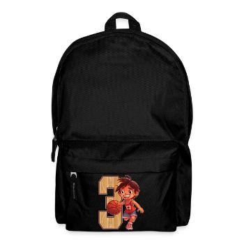 Basketball Birthday - 3 years old Boy - 3. - Backpack - black - Front