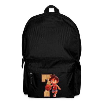 Basketball Birthday - 7 years old Boy - 7. - Backpack - black - Front