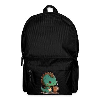 Caffeine-fueled Dino - Backpack - black - Front