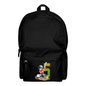 Baseball Birthday - 5 years old boy - 5. - Backpack - black - Front