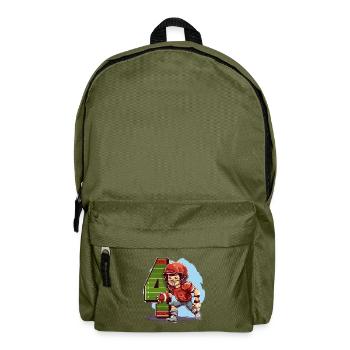American Football Birthday - 4 years old - Backpack - olive green - Front