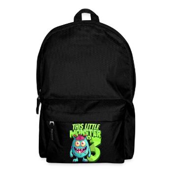 Ce petit monstre a 3 - trois ans - 3. - Sac à dos - noir - Devant