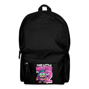 Dieses kleine Monster ist 2 - zwei Jahre - 2. - Rucksack - Schwarz - Vorne