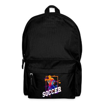 Soccer Soccer Player Striker Fan Colorful - Backpack - black - Front
