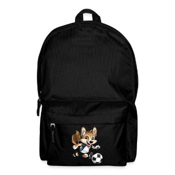 Fußball Hund Tier Fußballer Sturm Fan Team Europa - Rucksack - Schwarz - Vorne