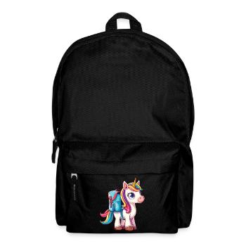 Schule Einhorn Schultasche Einschulung Schüler - Rucksack - Schwarz - Vorne