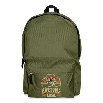 April 1991 Vintage Retro Geburtstagsgeschenk - Rucksack - Olivgrün - Vorne