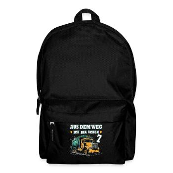 7. Geburtstag sieben Jahre Müllauto - Rucksack - Schwarz - Vorne