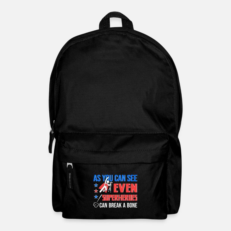 Superheld Krücken Beinbruch Fuß Gebrochen Geschenk - Rucksack - Schwarz