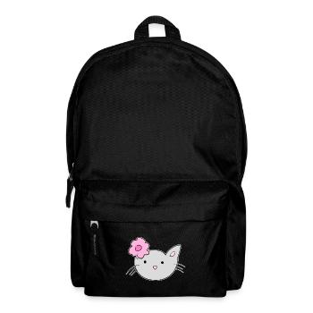 cat head flower pet animal symbol - Backpack - black - Front