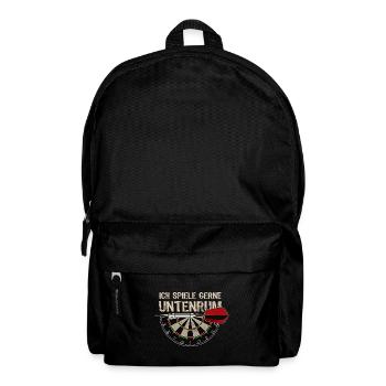 Dart Spruch - Silhouette - Dartfan - Dartspieler - Rucksack - Schwarz - Vorne