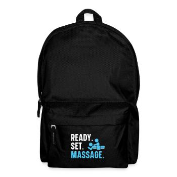 Fertig. Fertig. Massage. Therapeutin Massage-Thera - Rucksack - Schwarz - Vorne