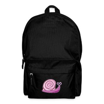 cartoon snail heart symbol animal pink - Backpack - black - Front