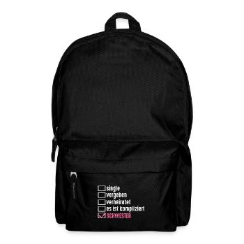 Geschwister Familie Schwestern Schwester - Rucksack - Schwarz - Vorne