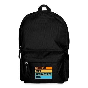 Papa Vater Informatik Programmierer Informatiker - Rucksack - Schwarz - Vorne