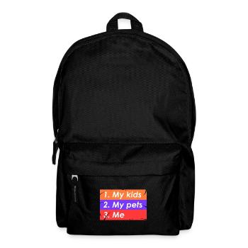 1. Meine Kinder 2. Meine Haustiere 3. Ich - Rucksack - Schwarz - Vorne