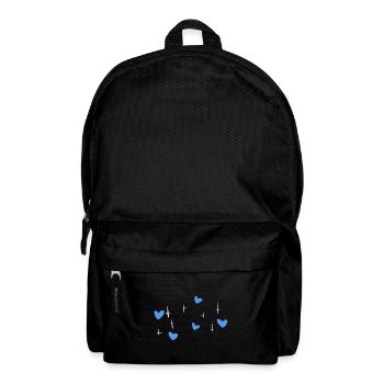 blaue herzen sterne symbol liebe - Rucksack - Schwarz - Vorne