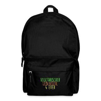 vegetarischer Lebensstil 4 ever - Rucksack - Schwarz - Vorne