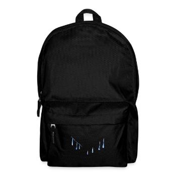 water drops symbol blue water - Backpack - black - Front