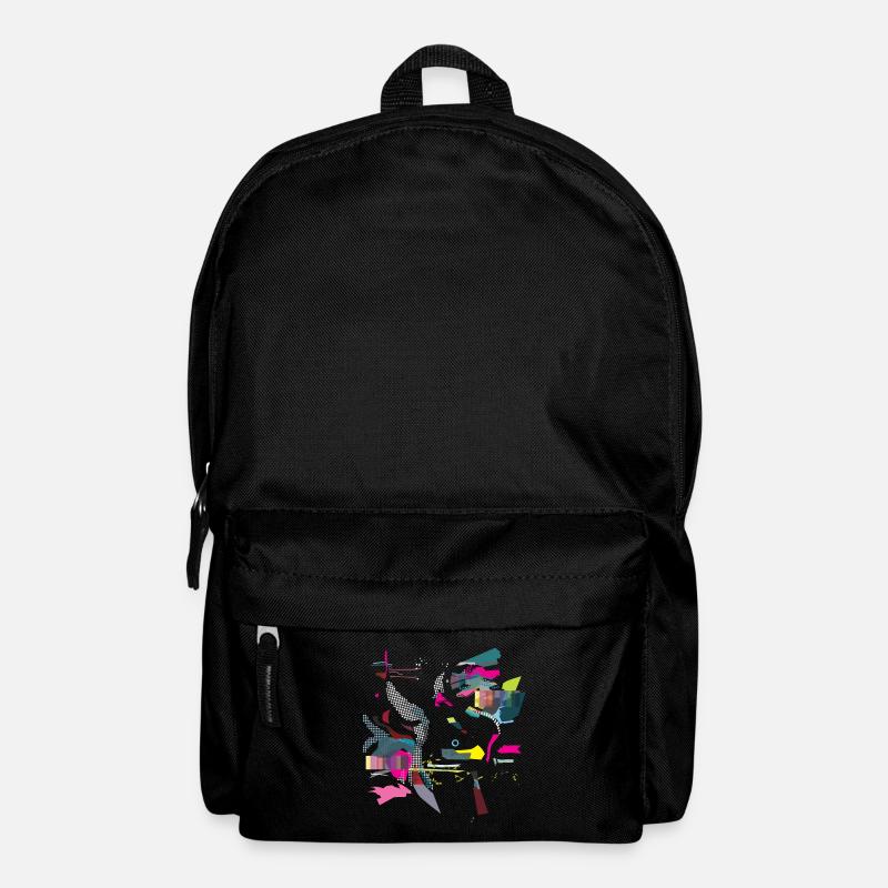 « Oiseau coloré » en rose - Sac à dos - noir