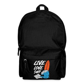 Live Love Surfing - Rucksack - Schwarz - Vorne