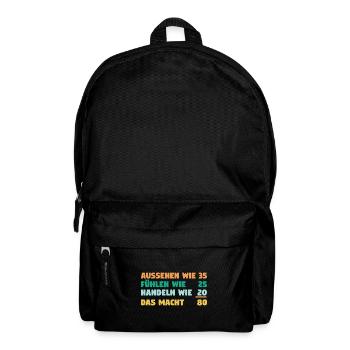 Achtzig Achtzigster 80 Jahre Geburtstag - Rucksack - Schwarz - Vorne