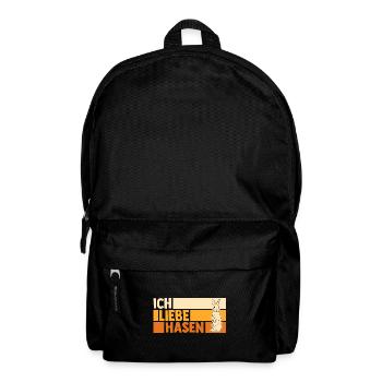 Kaninchen Hase - Rucksack - Schwarz - Vorne
