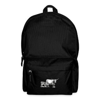 Hochlandrind mit Kalb - Rucksack - Schwarz - Vorne