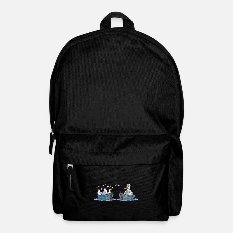 Möwen Boot Seemänner Liebe Seevögel Valentin - Rucksack - Schwarz