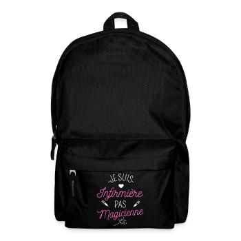 Infirmière pas magicienne humour infirmiere cadeau - Sac à dos - noir - Devant
