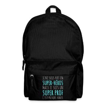 T shirt prof super-héros cadeau professeur homme - Sac à dos - noir - Devant