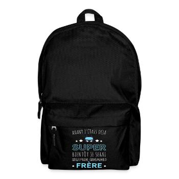 frère humour grand frère cadeau annonce naissance - Sac à dos - noir - Devant