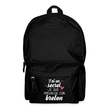 Breton Bretagne Amoureuse Cadeau Amour Humour - Sac à dos - noir - Devant