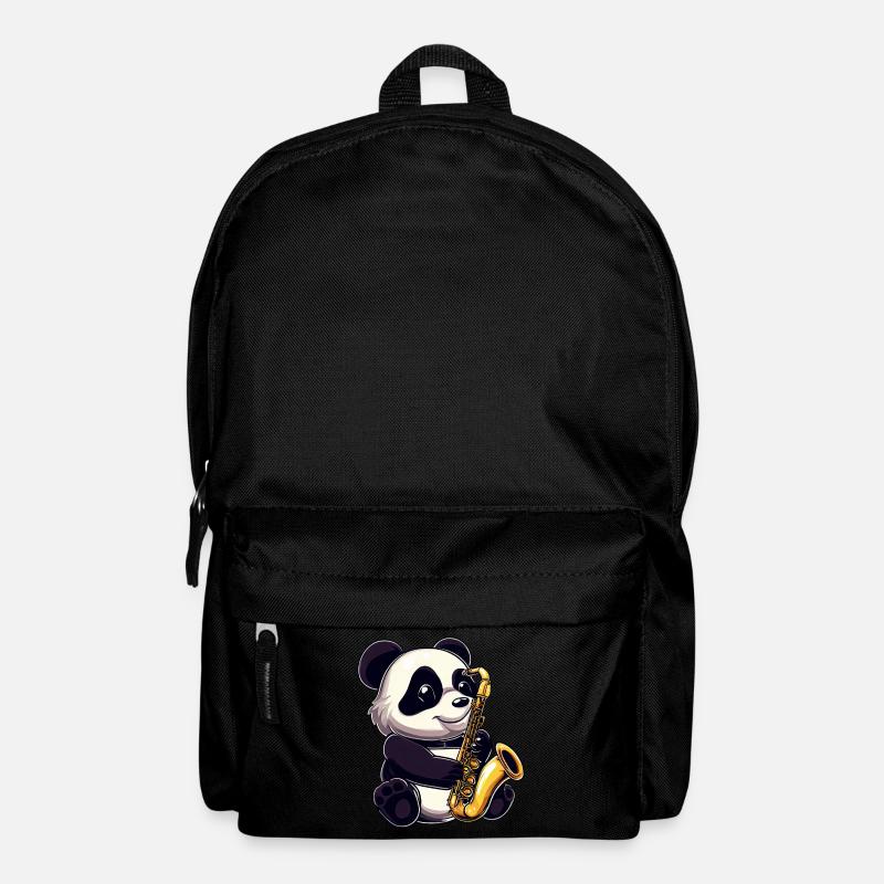 Süßer Panda mit einem Saxofon - Rucksack - Schwarz