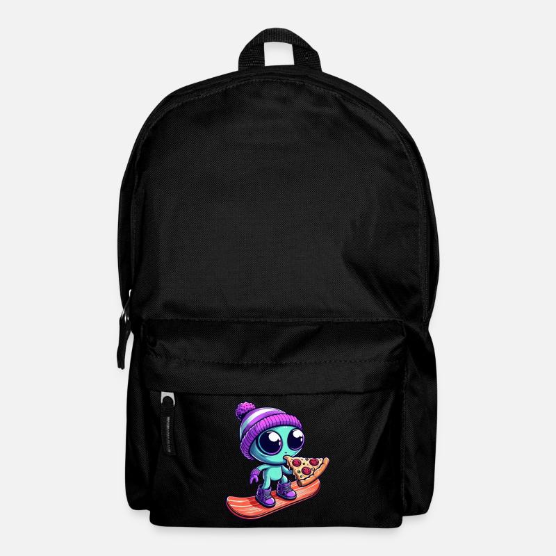 Cooles Alien mit Wollmütze Snowboarder - Rucksack - Schwarz