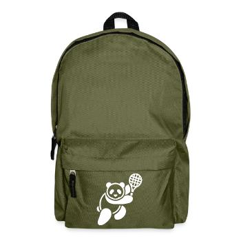 Minimalistischer Panda Bär Tennisspieler - Rucksack - Olivgrün - Vorne