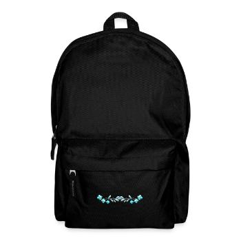 linie blumen blaue - Rucksack - Schwarz - Vorne