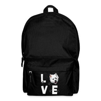 I love Westie West Highland White Terrier Dog - Backpack - black - Front