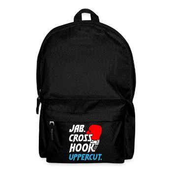 Boxing Jab Cross Hook Uppercut1 - Rucksack - Schwarz - Vorne