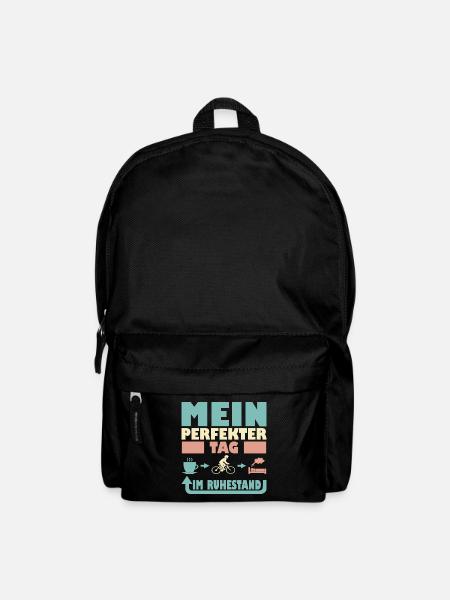 Rente Rentner Ruhestand Fahrrad fahren Spruch - Rucksack - Schwarz