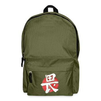 Kanji Respekt - Japanisches Schriftzeichen - Rucksack - Olivgrün - Vorne