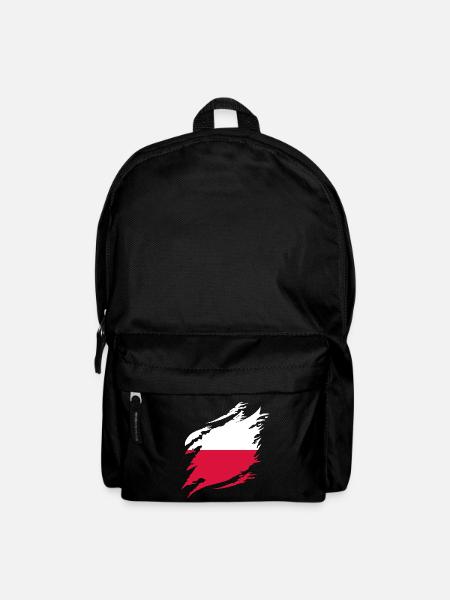 Polen Flagge Used Look Polska Polnische Fahne - Rucksack - Schwarz