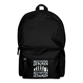 Zum Zocken Geboren Zum Arbeiten Gezwungen - Rucksack - Schwarz - Vorne