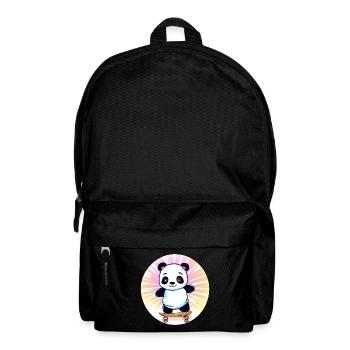 Skateboard panda in sunset - Backpack - black - Front
