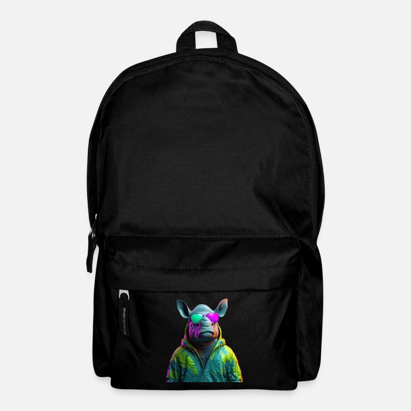 Hippo Nilpferd mit Sonnenbrille Flusspferd Afrika - Rucksack - Schwarz